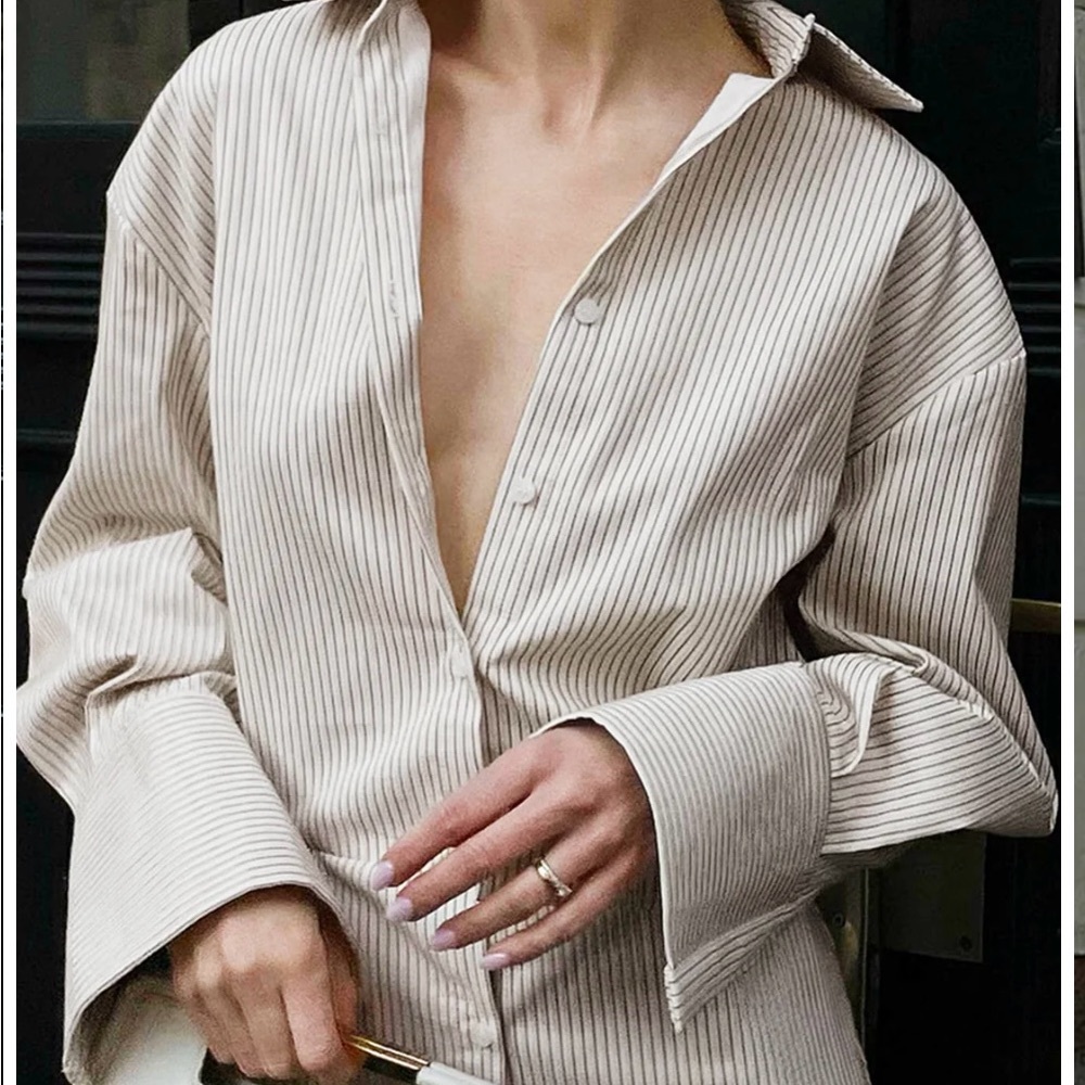 NWOT SZ XS Pinstripe Shirt Dress